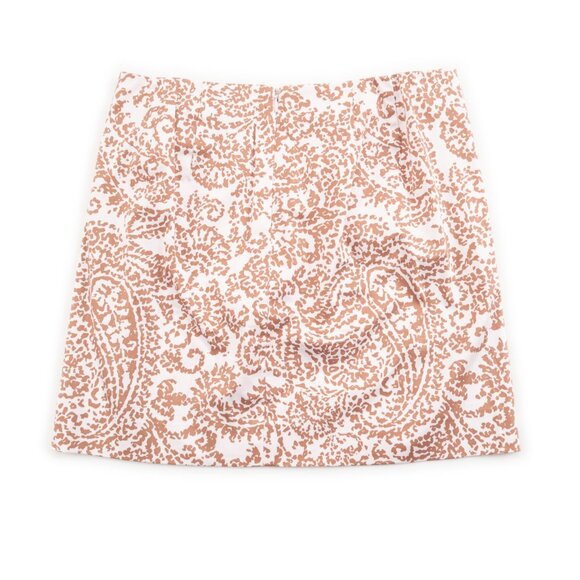 J. CREW Stretch pink brown print skirt size 2 - Picture 3 of 7